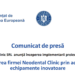 Comunicat de presa incepere proiect „Dezvoltarea firmei Neodental Clinic prin achizitia de echipamente inovatoare”